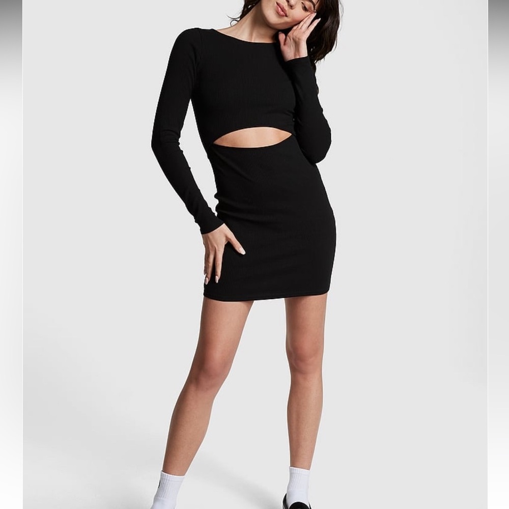 VS PINK CUTOUT LONG SLEEVE DRESS XXL NWT